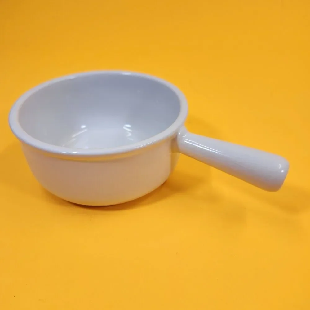 2 Le Creuset French Onion Handled Soup Bowls 1041 White Set Handle 5